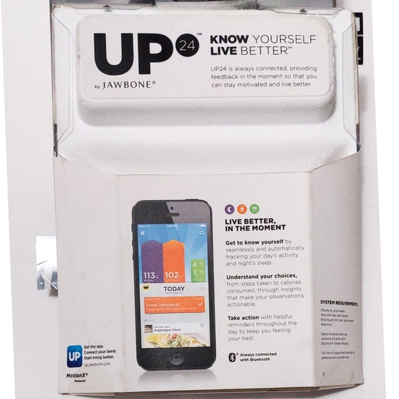 Jawbone UP 24 Wireless Activity Tracker BLACK MED. JL01-52M-US - Picture 3 of 4